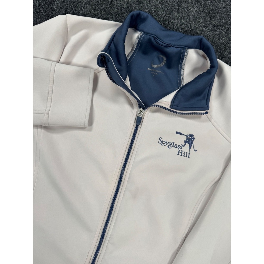 Womens Zero Restriction Spyglass Hill Full Zip Golf Jacket XL White Blue